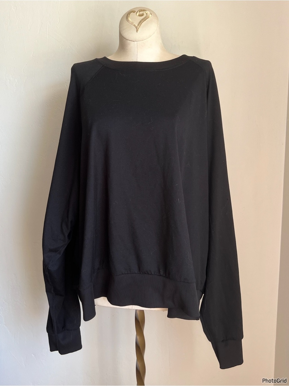 Quince Black Long Sleeve Crewneck Pullover